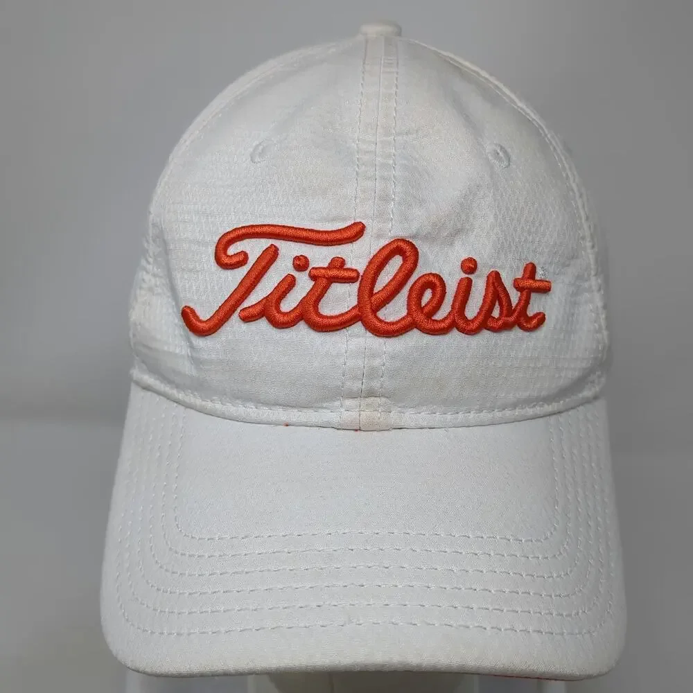 Titleist Baseball Cap White Orange One Size Adjustable Performance Golf Hat